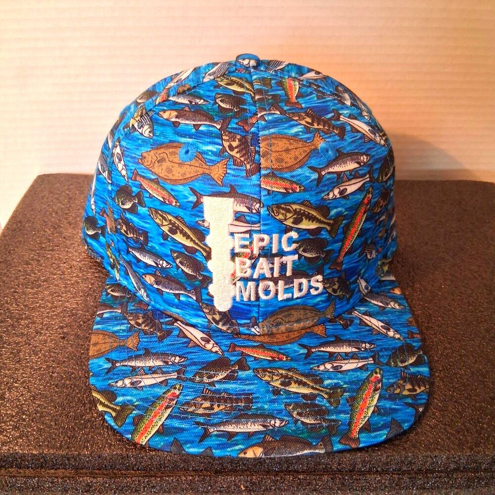 Double Portion Supply Epic Bait Molds Hawaiian Fish Print Snapback Hat Adult